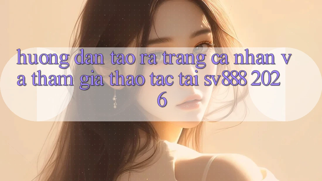 Hướng Dẫn Tạo ra trang cá nhân Và Tham Gia Thao tác Tại SV888 2026 Hướng Dẫn Tạo ra trang cá nhân Và Tham Gia Thao tác Tại SV888 2026